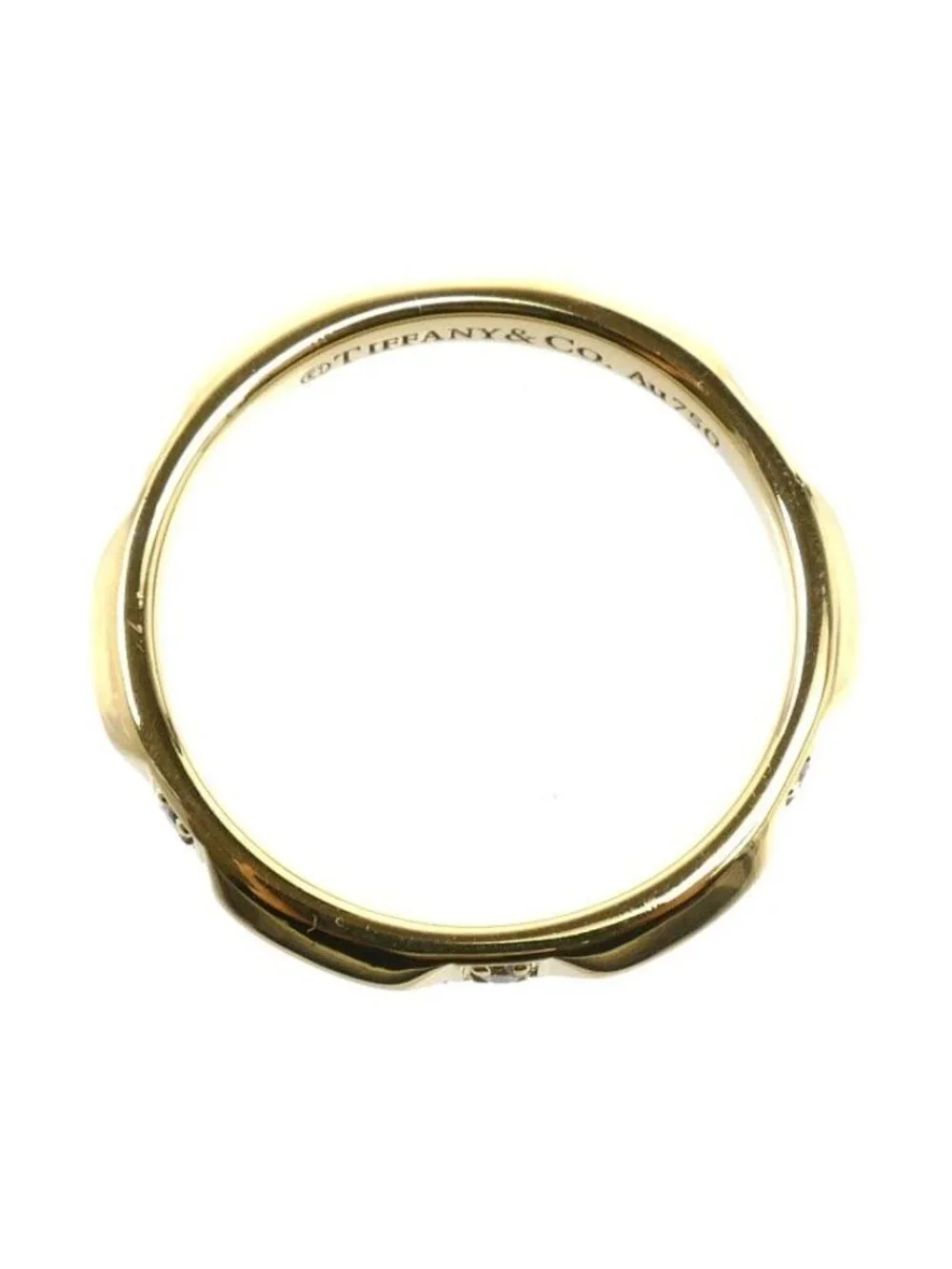Tiffany & Co 18K Yellow Gold T True Band Ring Diamond Vintage